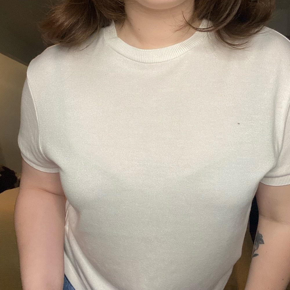 Zara white knitted shirt